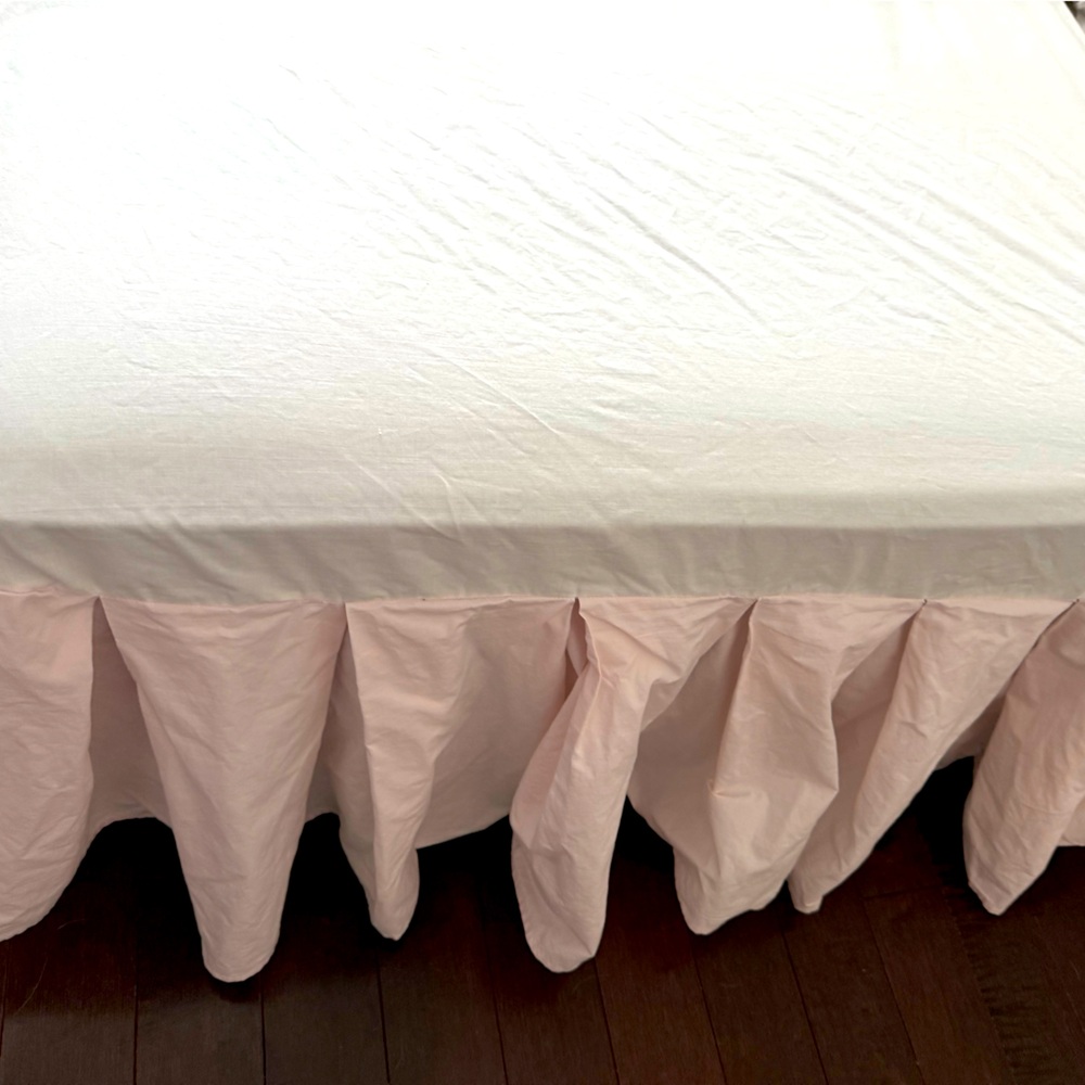 Vtg Ralph Lauren Full/Double 100% Cotton Size Pink Box Pleat Bed Skirt 14” Drop